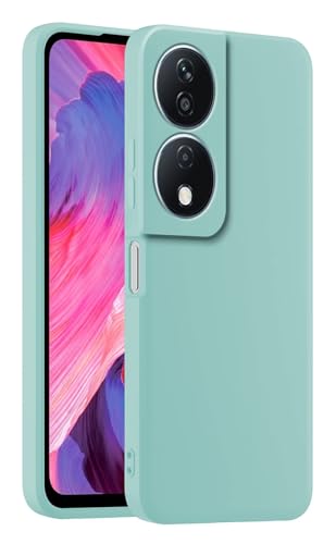 HULLIN Bunte Silikon Handyhülle, Passend für Honor X7b / Honor 90 Smart (6.8") - Helles Cyan von HULLIN