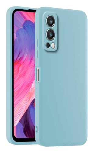 HULLIN Bunte Silikon Handyhülle, Passend für OnePlus Nord 2 5G (6.43") - hellblau von HULLIN