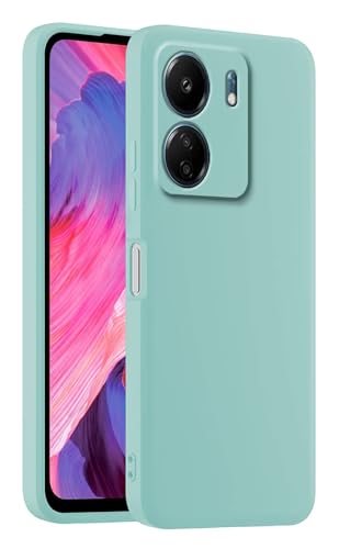 HULLIN Bunte Silikon Handyhülle, Passend für Redmi 13C (4G) / Poco C65 (6.71") - Helles Cyan von HULLIN