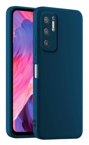 HULLIN Bunte Silikon Handyhülle, Passend für Redmi Note 10 5G / Poco M3 Pro 5G (6.5") - Saphirblau von HULLIN