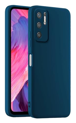 HULLIN Bunte Silikon Handyhülle, Passend für Redmi Note 10 5G / Poco M3 Pro 5G (6.5") - Saphirblau von HULLIN