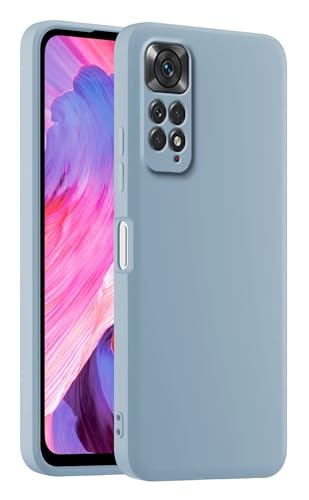 HULLIN Bunte Silikon Handyhülle, Passend für Redmi Note 11 / Note 11S (4G) (6.43") - Rauchblau von HULLIN