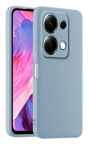 HULLIN Bunte Silikon Handyhülle, Passend für Redmi Note 13 Pro 4G / Poco M6 Pro 4G (6.67") - Rauchblau von HULLIN