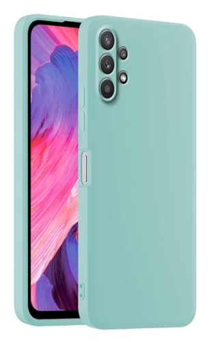 HULLIN Bunte Silikon Handyhülle, Passend für Samsung Galaxy A32 5G (6.5") - Helles Cyan von HULLIN