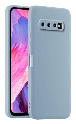 HULLIN Bunte Silikon Handyhülle, Passend für Samsung Galaxy S10 (4G) (6.1") - Rauchblau von HULLIN