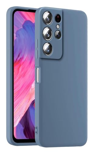HULLIN Bunte Silikon Handyhülle, Passend für Samsung Galaxy S21 Ultra (6.8") - Lavendelgrau von HULLIN