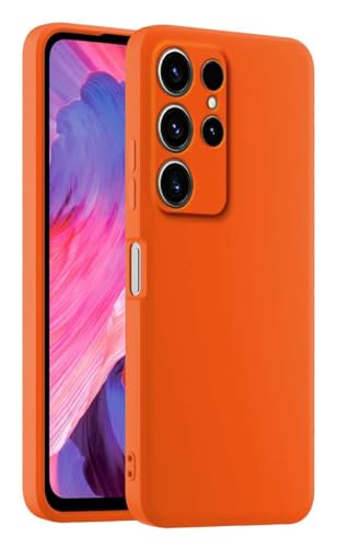 HULLIN Bunte Silikon Handyhülle, Passend für Samsung Galaxy S23 Ultra (6.8") - Orange von HULLIN