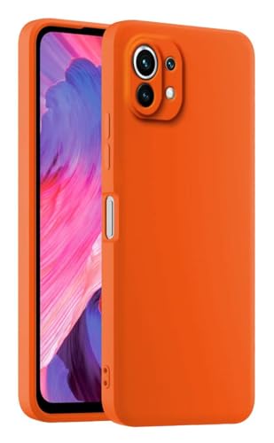 HULLIN Bunte Silikon Handyhülle, Passend für Xiaomi MI 11 Lite / 11 Lite 5G / 11 Lite 5G NE (6.55") - Orange von HULLIN