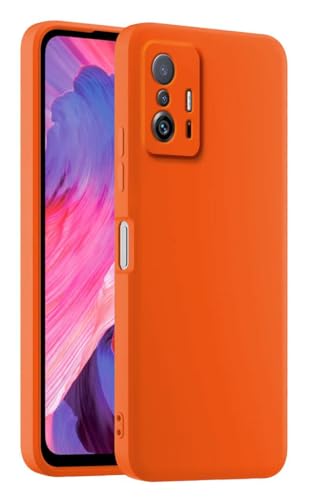 HULLIN Bunte Silikon Handyhülle, Passend für Xiaomi MI 11T / Xiaomi MI 11T Pro (6.67") - Orange von HULLIN