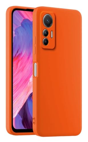HULLIN Bunte Silikon Handyhülle, Passend für Xiaomi MI 12 Lite (6.55") - Orange von HULLIN