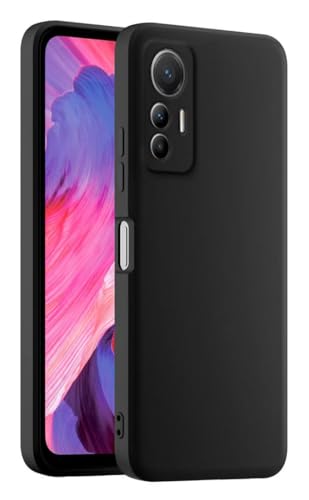 HULLIN Bunte Silikon Handyhülle, Passend für Xiaomi MI 12 Lite (6.55") - Schwarz von HULLIN