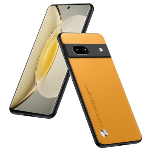 HULLIN Handyhülle Kompatibel Mit Google Pixel 7A (6.1"), Eine Hochwertige Schutzhülle Aus PU-Leder - Gelb von HULLIN