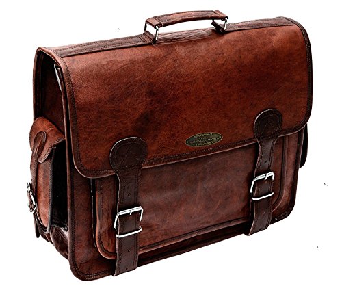 Handgefertigt _ WORLD braun Leder Messenger Tasche für Herren 45,7 cm Big Frauen Schulter Kreuz Körper Braun Laptop Computer Aktentasche Tasche – Beste Vintage Look von HULSH