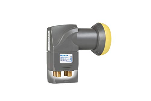 HUMAX Digital Quad-LNB 143s Gold, Satelliten universal LNB, LTE-Filter, 4 Teilnehmer inkl. Wetterschutzhülle und vergoldete F-Buchsen, für digitales Fernsehen in HD, Full HD und 4K UHD, schwarz/gelb von HUMAX