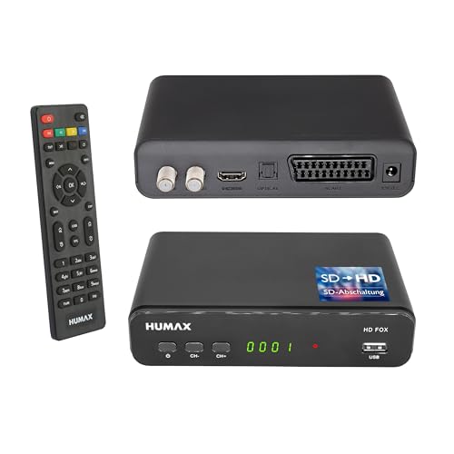 Humax Digital HD Fox Digitaler HD Satellitenreceiver 1080P Digital HDTV Sat-Receiver mit 12V Netzteil Camping - Astra vorinstalliert - HDMI, SCART, DVB-S/S2 PVR Ready Humax Digital HD Fox Digitaler HD Satellitenreceiver 1080P Digital HDTV Sat-Receiver mit 12V Netzteil Camping - Astra vorinstalliert - HDMI, SCART, DVB-S/S2 PVR Ready von HUMAX