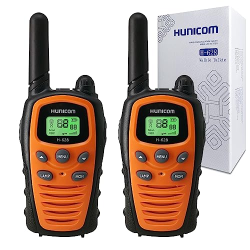 Walkie Talkies für Erwachsene Funkgeräte mit großer Reichweite - PMR, VOX Freisprecheinrichtung 5 km mit Taschenlampe LED-Hintergrundbeleuchtung Walkie Talkies für Erwachsene Funkgeräte mit großer Reichweite - PMR, VOX Freisprecheinrichtung 5 km mit Taschenlampe LED-Hintergrundbeleuchtung von HUNICOM