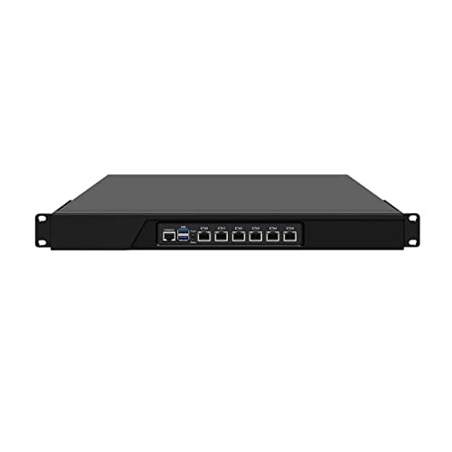 1U 19 Inch Rack Mount Firewall Appliance, pFsense, Mikrotik, OPNsense, VPN, Network Router, Intel Core I7 1165G7, HUNSN RJ30, AES-NI, 6 x 2.5GbE LAN, Console, VGA, SIM Slot, 16G RAM, 64G SSD von HUNSN