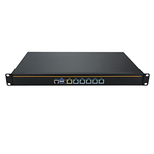 1U Firewall Appliance, pFsense, Mikrotik, OPNsense, Untangle, VPN, Router PC, Intel J4125, HUNSN RJ08, AES-NI, 6 x Intel I211 LAN, Supports 4 x 48V POE, 8G RAM, 256G SSD von HUNSN