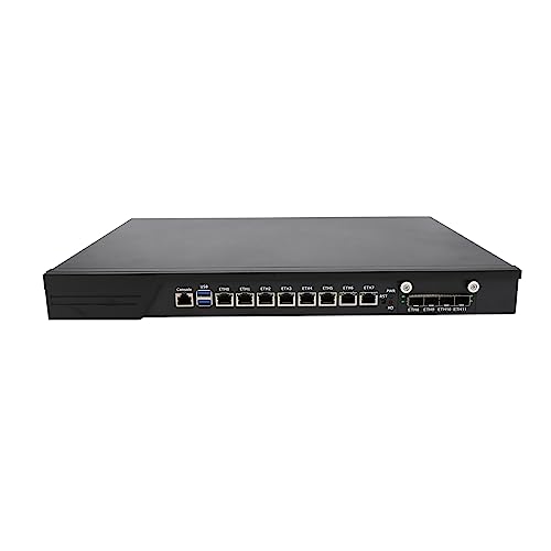 1U Firewall Appliance, pFsense, Mikrotik, OPNsense, VPN, Network Rackmount, Intel Core I7 7700, HUNSN RJ10f, AES-NI, 8 x I211 LAN, 4 x SFP+ 10Gbe 82599ES, 32G RAM, 256G SSD von HUNSN