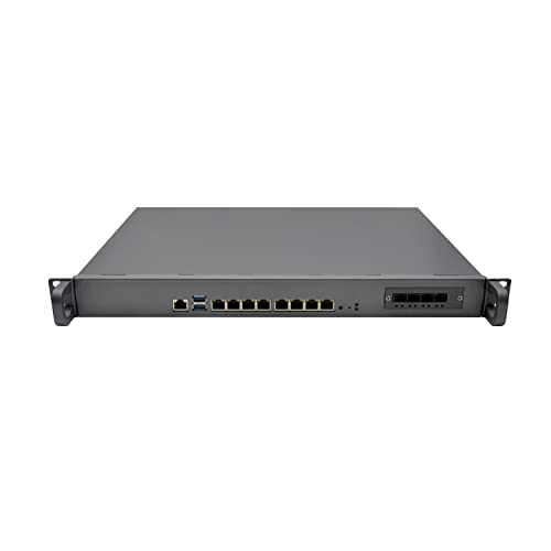 1U Firewall Appliance 10GbE, Pfsense, Mikrotik, OPNsense, VPN, Network Rackmount, Intel Core I5 9400, HUNSN RZ06, 8 x Intel I210 Gigabit, 2 x SFP+ JL82599ES 10 Gigabit, 16G RAM, 512G SSD von HUNSN