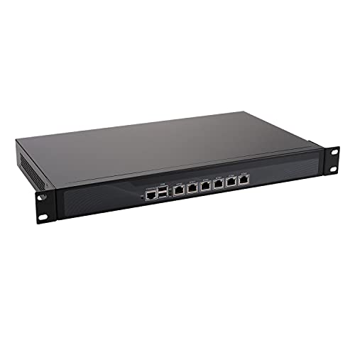 1U Rackmount Firewall, Mikrotik, Pfsense, OPNsense, VPN, Network Security Appliance, Router PC, Intel Atom D525, RS04, 6 Intel Gigabit LAN/2USB/COM/VGA/Fan,(4G RAM/128G SSD) von HUNSN