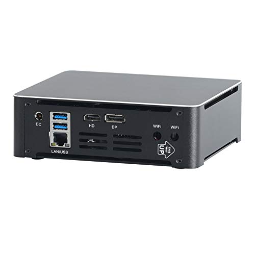 4K Mini PC, Desktop Computer, Server, Intel Quad Core I7 7700HQ / 7820HK, Windows 10 or Linux Ubuntu, BM21b, AC WiFi/BT/DP/HDMI/6USB3.0/Type-C/LAN/Smart Silent Fan, 16G RAM DDR4, 128G SSD von HUNSN