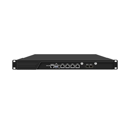 HUNSN 1U Firewall Appliance with Redundancy Power Supply, VPN, N100, RJ54k, 4 x 2.5GbE LAN, 2 x SFP+ 82599es 10 Gigabit, GPIO, SIM Slot, Dual Power, Barebone, NO RAM, NO Storage, NO System von HUNSN