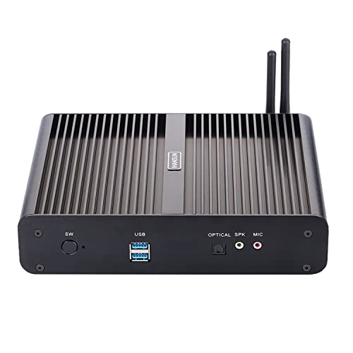 HUNSN Fanless Mini PC, Desktop Computer, HTPC, Kodi Box, I7 4500U 4510U 4650U, BM02, Raid, 2 x HDMI, 2 x LAN, 4 x USB3.0, 4 x USB2.0, Optical, Barebone, NO RAM, NO Storage, NO System von HUNSN