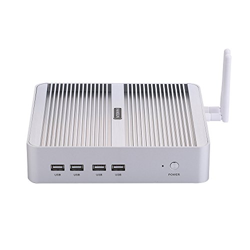 HUNSN Fanless Mini PC, Desktop Computer, HTPC, Kodi Box, Windows 11 or Linux Ubuntu, I5 8250U 8260U 8259U 8265U 8269U 8350U, BM07, VGA, HDMI, 4 x USB3.0, 4 x USB2.0, LAN, 16G RAM, 128G SSD von HUNSN