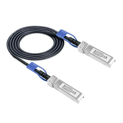 SFP+ DAC Twinax Kabel, SFP Patchkabel, 25GBASE-CU passives Direktanschlusskupfer-SFP-Kabel für Cisco SFP-H10GB-CU2M, Ubiquiti UniFi UC-DAC-SFP+, Meraki, Fortinet, D-Link, 1 Meter von HUNTION