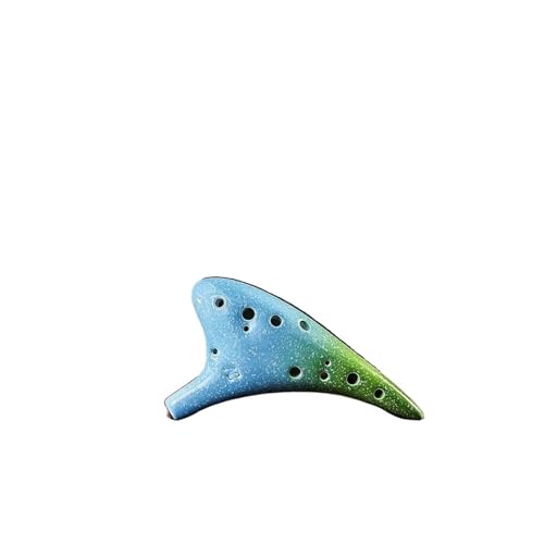Okarina Mehrfarbiges 12-Loch-Keramik-Ocarina-Alt-C-Instrument im Sternenhimmel-Stil mit Lanyard-Noten-Schutztasche (Color : 2) von HUNYNB