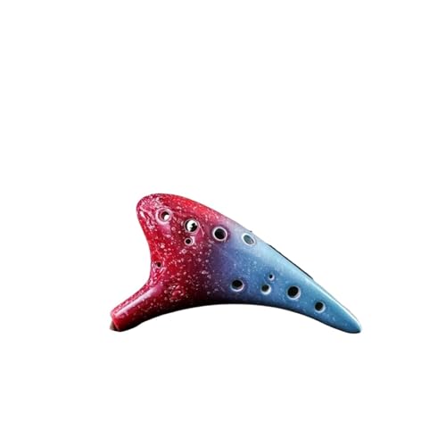 Okarina Mehrfarbiges 12-Loch-Keramik-Ocarina-Alt-C-Instrument im Sternenhimmel-Stil mit Lanyard-Noten-Schutztasche (Color : 4) von HUNYNB