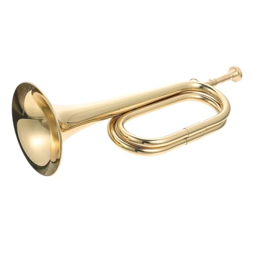 Trompete Horn mit Mundstück Messing Bugle Call Schulkapelle Kavalleriekapelle Blechblasinstrument Neu 2024 von HUNYNB