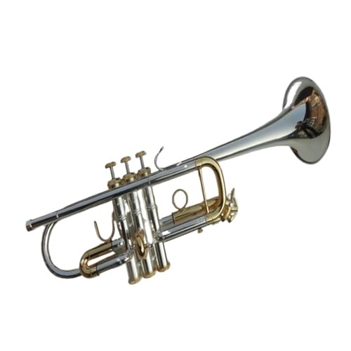 Trompete Messing-Trompete im Western-Stil Bach-Typ-C-Trompete goldenes gebogenes goldenes starkes Trompeteninstrument von HUNYNB