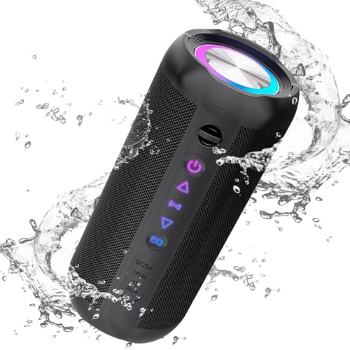 Tragbarer Bluetooth 5.0 Lautsprecher mit tiefem Bass, IP66 wasserdicht, staubdicht, RGB Beleuchtung, AUX/TF Kartenunterstützung, Typ-C Aufladung, TWS Stereo, perfekt für zu Hause, im Freien, Radfahren Tragbarer Bluetooth 5.0 Lautsprecher mit tiefem Bass, IP66 wasserdicht, staubdicht, RGB Beleuchtung, AUX/TF Kartenunterstützung, Typ-C Aufladung, TWS Stereo, perfekt für zu Hause, im Freien, Radfahren von HUO JI