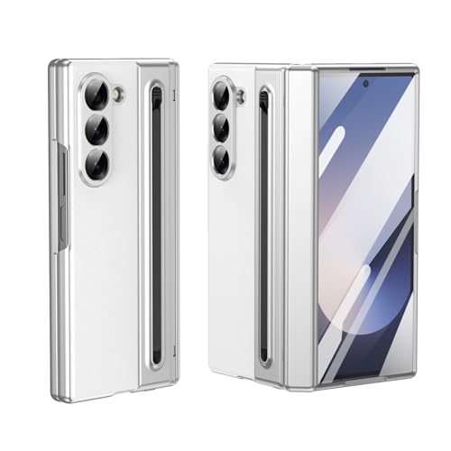 Handyhüllen, kompatibel mit Samsung Galaxy Z Fold 6, Handyhülle mit integriertem neuen kompakten S-Stiftschlitz und Displayschutzfolie, normalem Eingabestift, faltbare Serie, Vollpack-Schutzhülle von HUOLUNGJIN