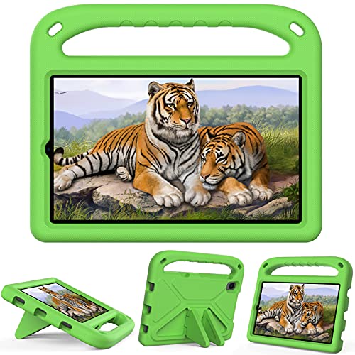 Kinder-Schutzhülle, kompatibel mit Huawei MatePad T8 2020 (8 Zoll), mit S-Stifthalter und Schultergurt, Griff und Ständer, robuste Hybrid-Schutzhülle für Kinder, Grün von HUOLUNGJIN