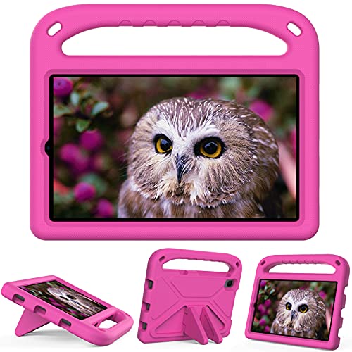 Kinder-Schutzhülle, kompatibel mit Huawei MatePad T8 2020 (8 Zoll), mit S-Stifthalter und Schultergurt, Griff und Ständer, robuste Hybrid-Schutzhülle für Kinder, Rosa von HUOLUNGJIN