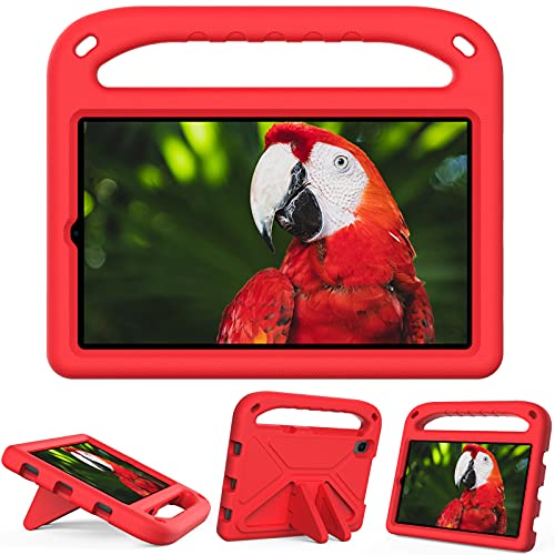 Kinder-Schutzhülle, kompatibel mit Huawei MatePad T8 2020 (8 Zoll), mit S-Stifthalter und Schultergurt, Griff und Ständer, robuste Hybrid-Schutzhülle für Kinder, Rot von HUOLUNGJIN