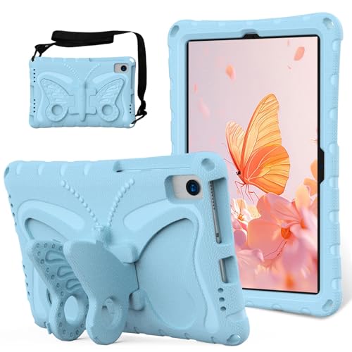 Kinder-Schutzhülle, kompatibel mit Samsung Galaxy Tab S6 Lite 10,4 Zoll SM-P620/P625/P610/P613/P615/P619, mit Schultergurt und Ständer, leicht, stoßfest, kinderfreundlich, robust, Blau B Kinder-Schutzhülle, kompatibel mit Samsung Galaxy Tab S6 Lite 10,4 Zoll SM-P620/P625/P610/P613/P615/P619, mit Schultergurt und Ständer, leicht, stoßfest, kinderfreundlich, robust, Blau B von HUOLUNGJIN