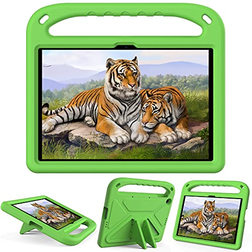 Kinder-Tablet-Hülle, kompatibel mit Honor Pad X8 25,7 cm (10,1 Zoll), mit Ständer, strapazierfähig, stoßfest, EVA-Schutzhülle mit Griff/Schultergurt, Stoßschutz, Kinderabdeckung, Grün von HUOLUNGJIN