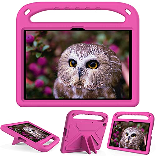 Kinder-Tablet-Hülle, kompatibel mit Honor Pad X8 25,7 cm (10,1 Zoll), mit Ständer, strapazierfähig, stoßfest, EVA-Schutzhülle mit Griff/Schultergurt, Stoßschutz, Kinderabdeckung, Rosa von HUOLUNGJIN