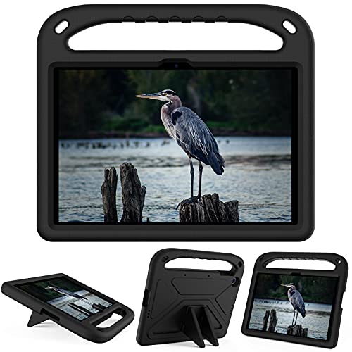 Kinder-Tablet-Hülle, kompatibel mit Honor Pad X8 25,7 cm (10,1 Zoll), mit Ständer, strapazierfähig, stoßfest, EVA-Schutzhülle mit Griff/Schultergurt, Stoßschutz, Kinderabdeckung, Schwarz von HUOLUNGJIN
