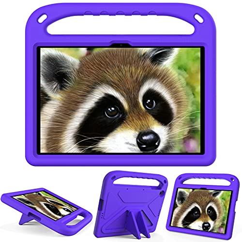 Kinder-Tablet-Hülle, kompatibel mit Honor Pad X8 25,7 cm (10,1 Zoll), mit Ständer, strapazierfähig, stoßfest, EVA-Schutzhülle mit Griff/Schultergurt, Stoßschutz, Kinderabdeckung, Violett von HUOLUNGJIN