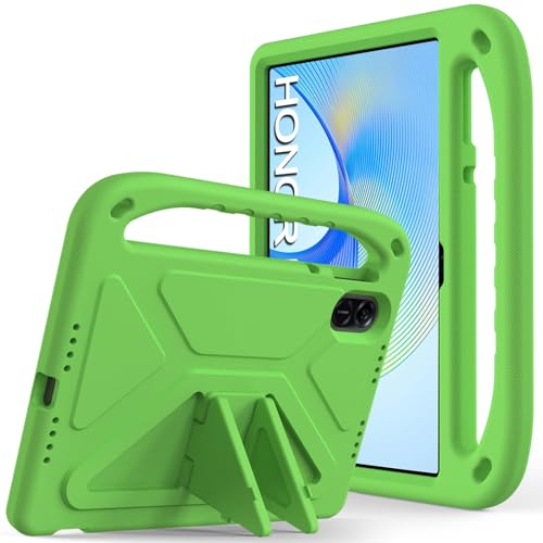 Kinder-Tablet-Hülle, kompatibel mit Honor Pad X9/Pad X8 Pro (11,5 Zoll), mit Ständer, strapazierfähig, stoßfest, EVA-Schutzhülle mit Griff/Schultergurt, Stoßschutz, Kinderabdeckung, Grün von HUOLUNGJIN