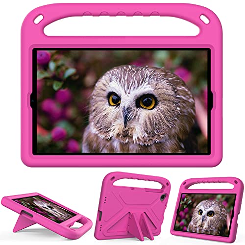 Kinder-Tablet-Hülle, kompatibel mit Xiaomi Mi Pad 4 Plus 25,7 cm (10,1 Zoll), mit Ständer, strapazierfähig, stoßfest, EVA-Schutzhülle mit Griff/Schultergurt, Rosa von HUOLUNGJIN