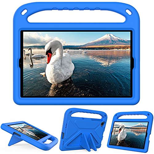 Kinder-Tablet-Hülle, kompatibel mit Xiaomi Mi Pad 4 Plus 25,7 cm (10,1 Zoll), mit Ständer, strapazierfähig, stoßfest, EVA-Schutzhülle mit Griff/Schultergurt, Stoßschutz, Kinderabdeckung, Blau von HUOLUNGJIN