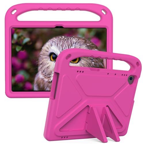 Kompatibel mit Huawei Enjoy Tablet 2 / MatePad T10/T10S Kinder-Schutzhülle mit Ständer, strapazierfähig, stoßfest, EVA-Schutzhülle mit Griff/Schultergurt, Stoßschutz, für Kinder, Rosa von HUOLUNGJIN