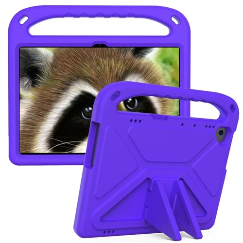 Kompatibel mit Huawei Enjoy Tablet 2 / MatePad T10/T10S Kinder-Schutzhülle mit Ständer, strapazierfähig, stoßfest, EVA-Schutzhülle mit Griff/Schultergurt, Stoßschutz, für Kinder, Violett von HUOLUNGJIN
