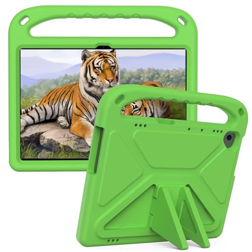 Kompatibel mit Huawei Enjoy Tablet 2 / MatePad T10/T10S Kinder-Schutzhülle mit Ständer, strapazierfähig, stoßfest, EVA-Schutzhülle mit Griff/Schultergurt, für Kinder, Grün von HUOLUNGJIN